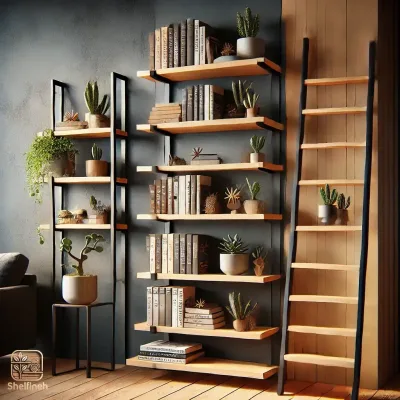 شلف کتابخانه چوبی