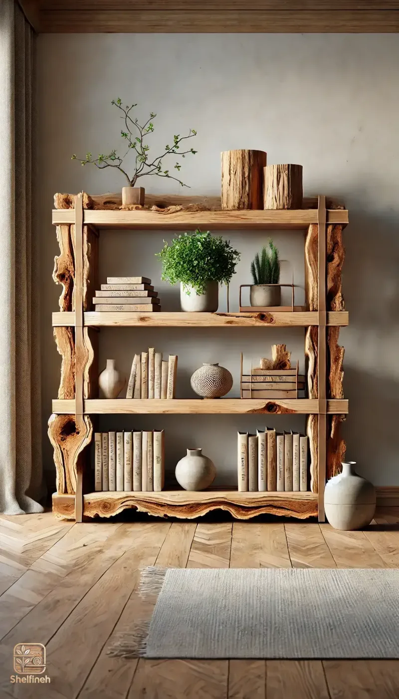 شلف کتابخانه چوبی - Image 4