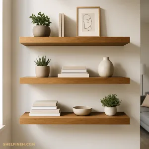 شلف چوبی دکوراتیو در دکوراسیون داخلی مدرن