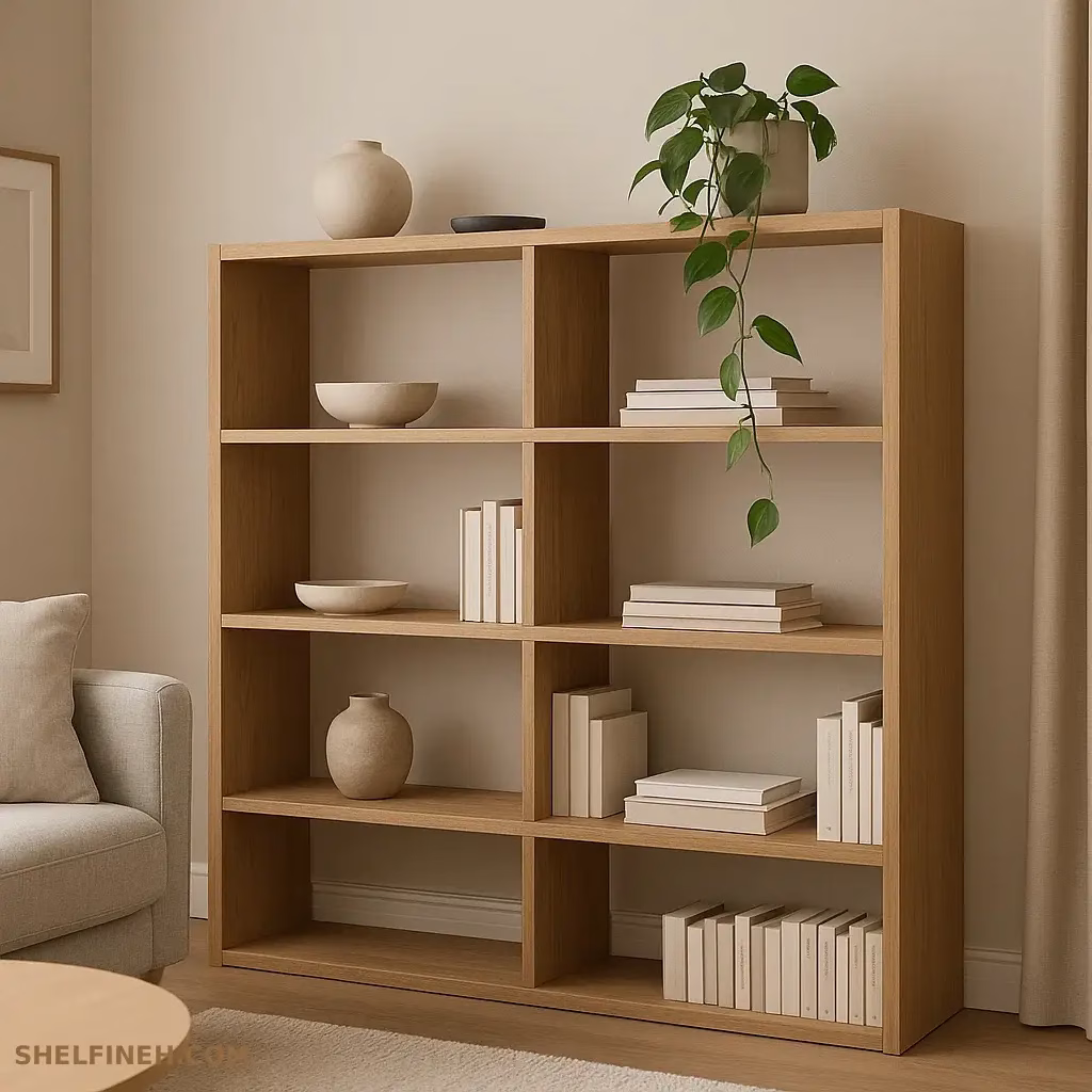 شلف چوبی مدرن در سبک مینیمال