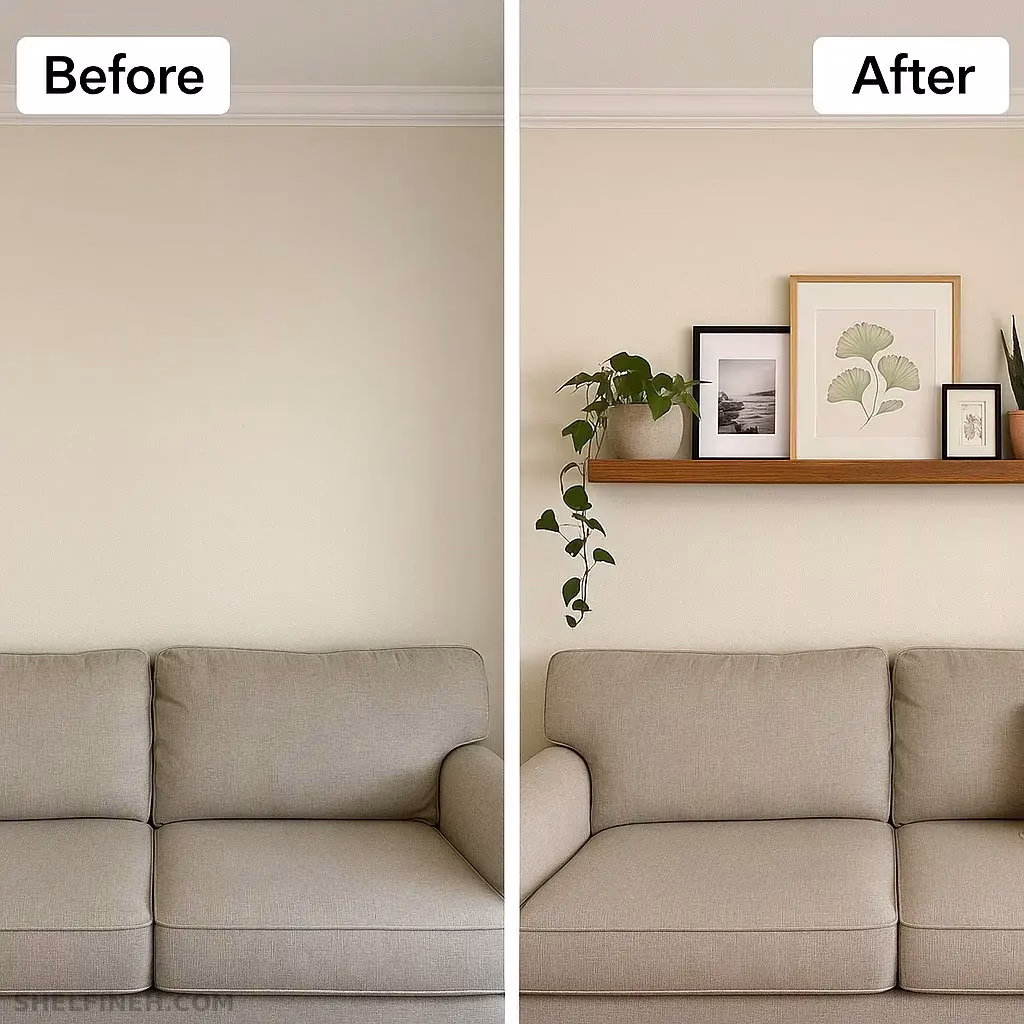 دیوار خالی و بی‌روح در پذیرایی